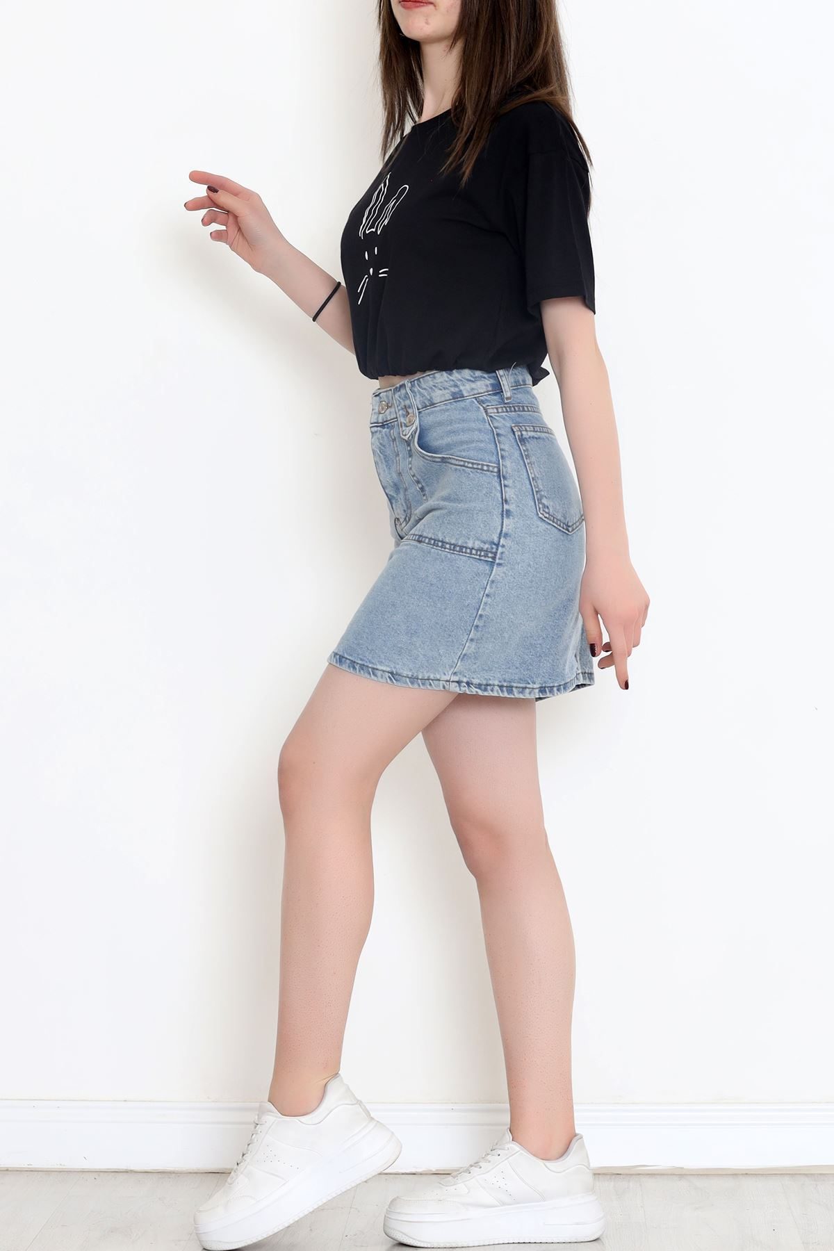 Elastic Waist T-Shirt Black