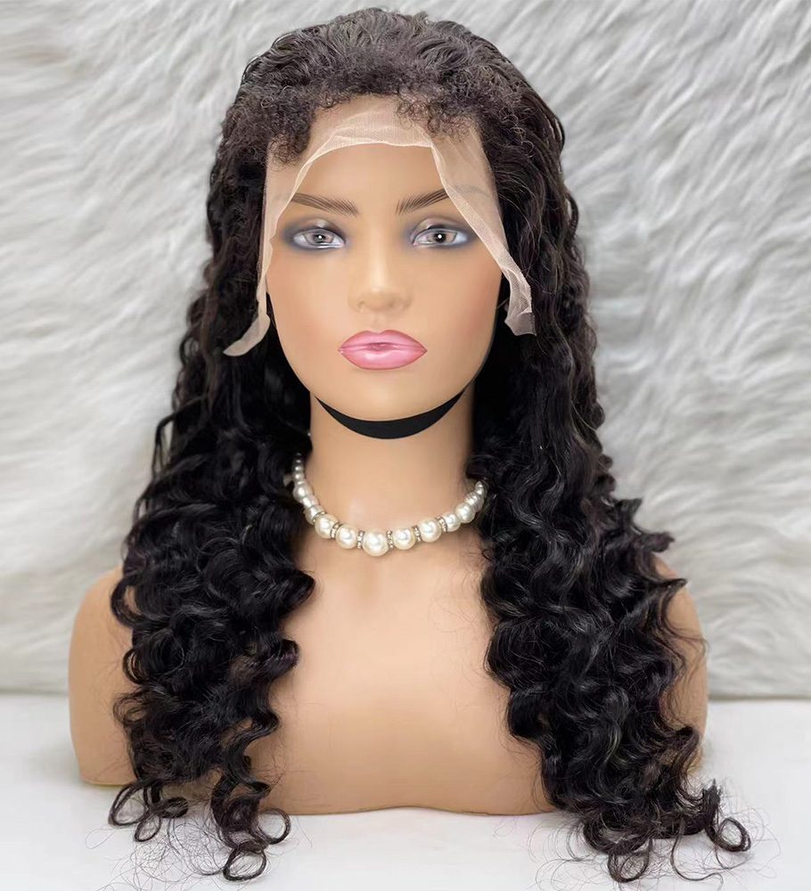 Real Hair Front Lace Tulle Wig / Super Intense Wavy / Natural 65/70cm