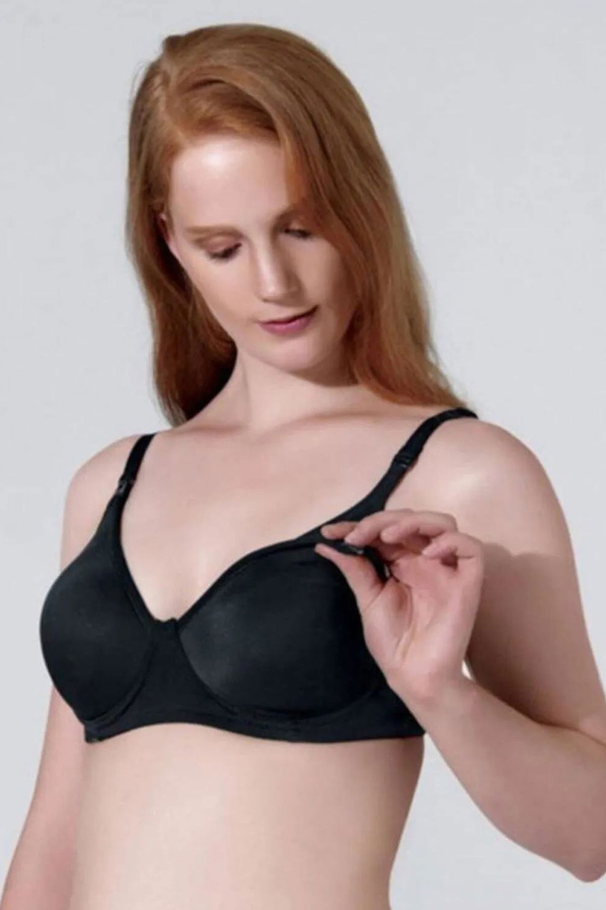 Women's Black Sponge Covered Puerperium Nursing Bra 4950