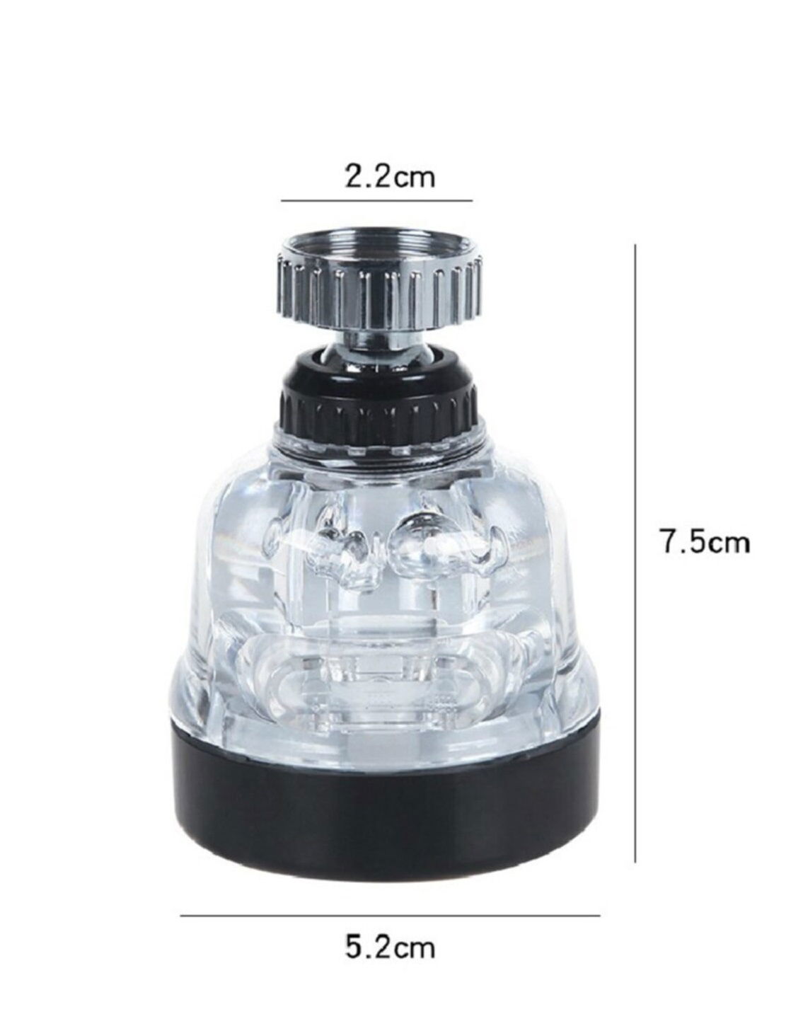 Water Saving 3 Function Movable Faucet Head - Transparent