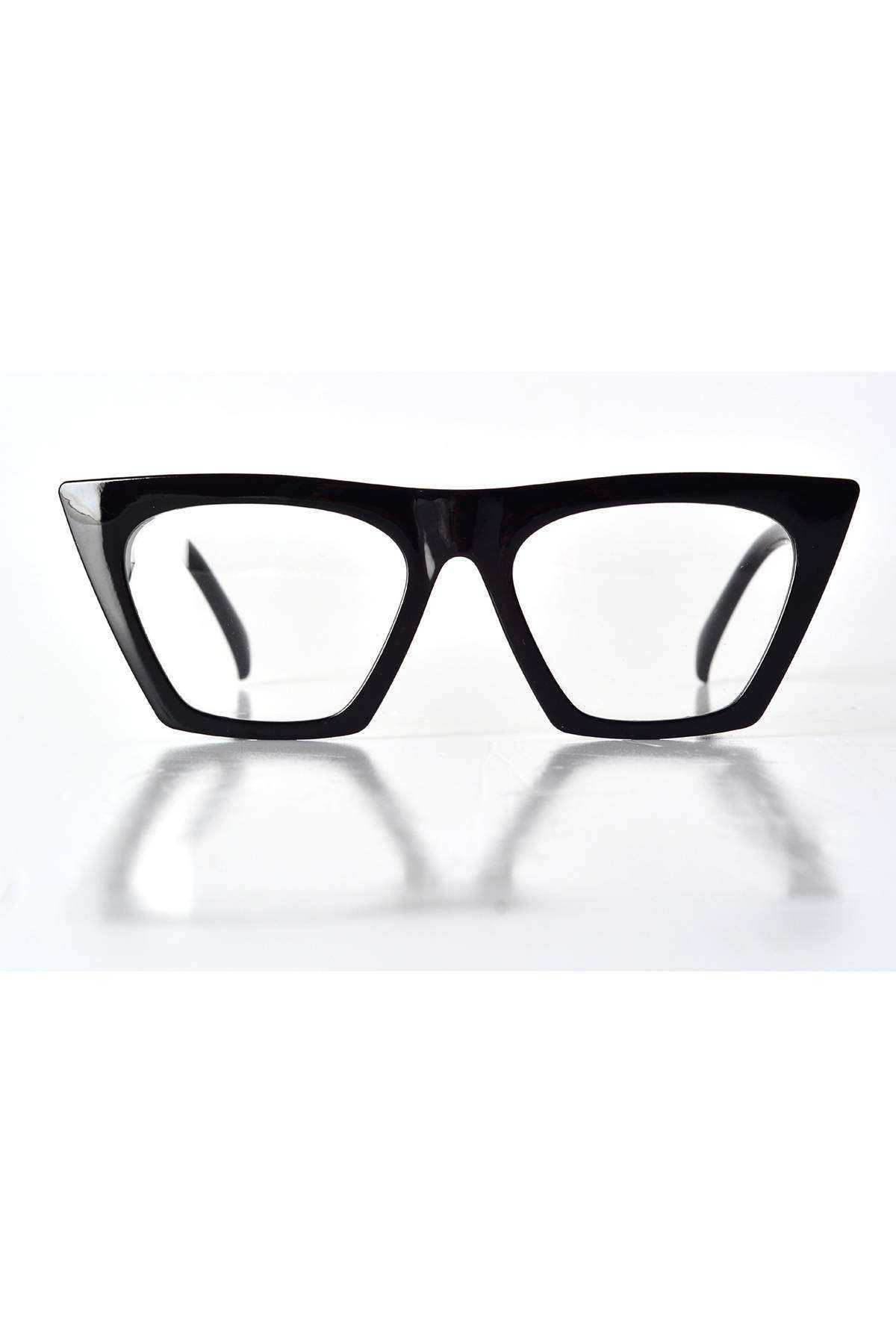 Black Framed Clear Glass Unisex Style Glasses