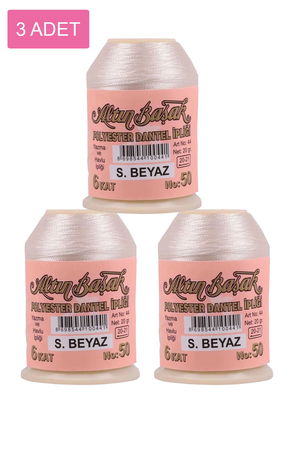 3 Pieces Altinbasak Oya and Lace Floss 20 gr - Turk - No: Ş.WHITE