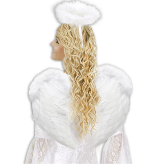 White Color Medium Child Size Angel Wing and Crown 50x35 cm