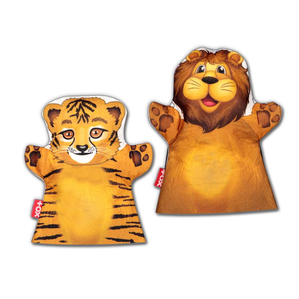 2 Piece Wild Animals Hand Puppet Set , Educational Toy