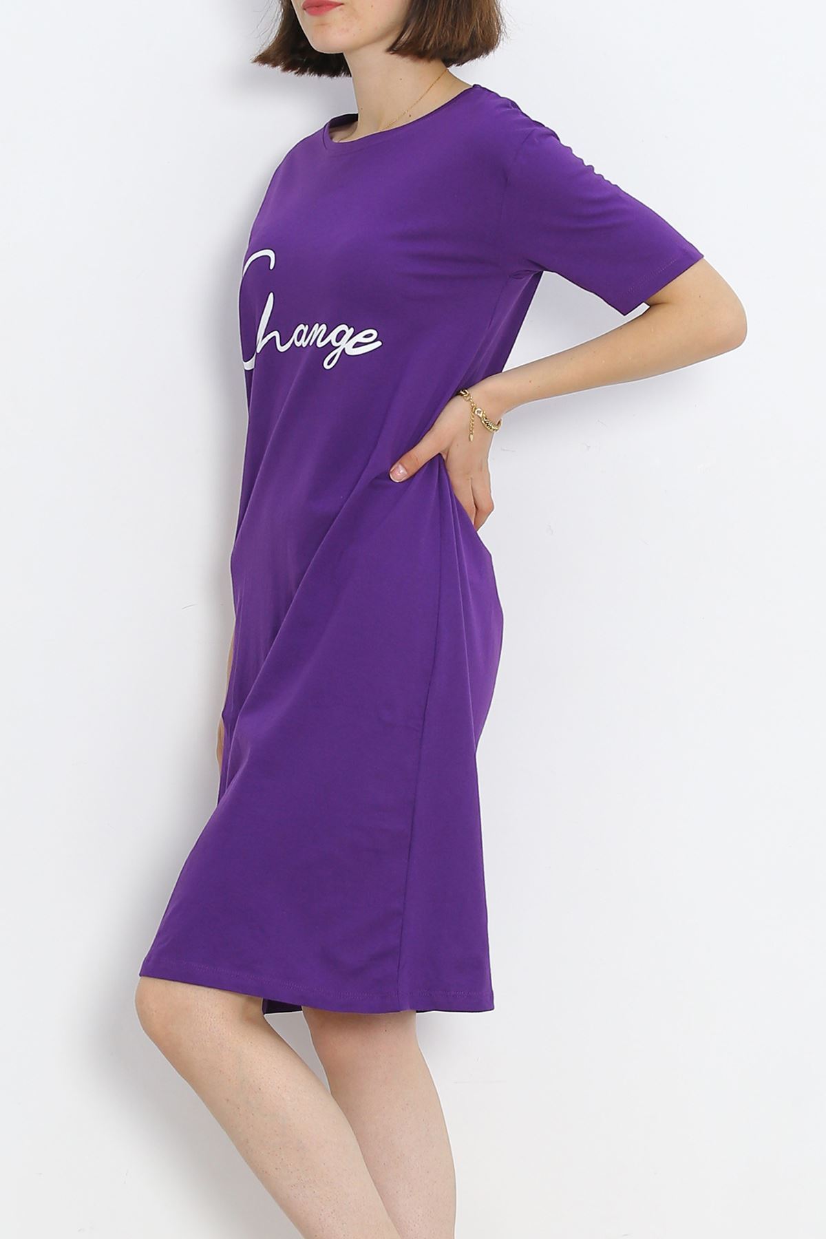 Printed Suprem Dress Purple