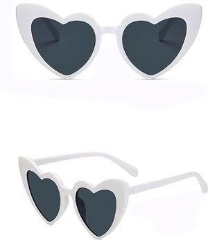 White Color Heart Shaped Party Glasses 15x5 cm