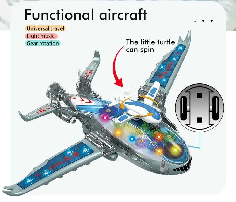 Ground Hovering Lighted Sound Movable Mechanism Fighter Airplane 43x27 Cm