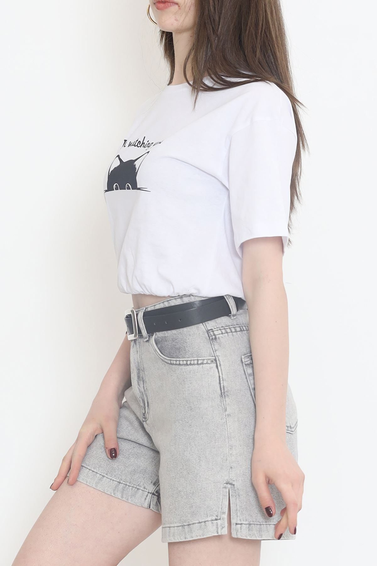 Elastic Waist T-Shirt White