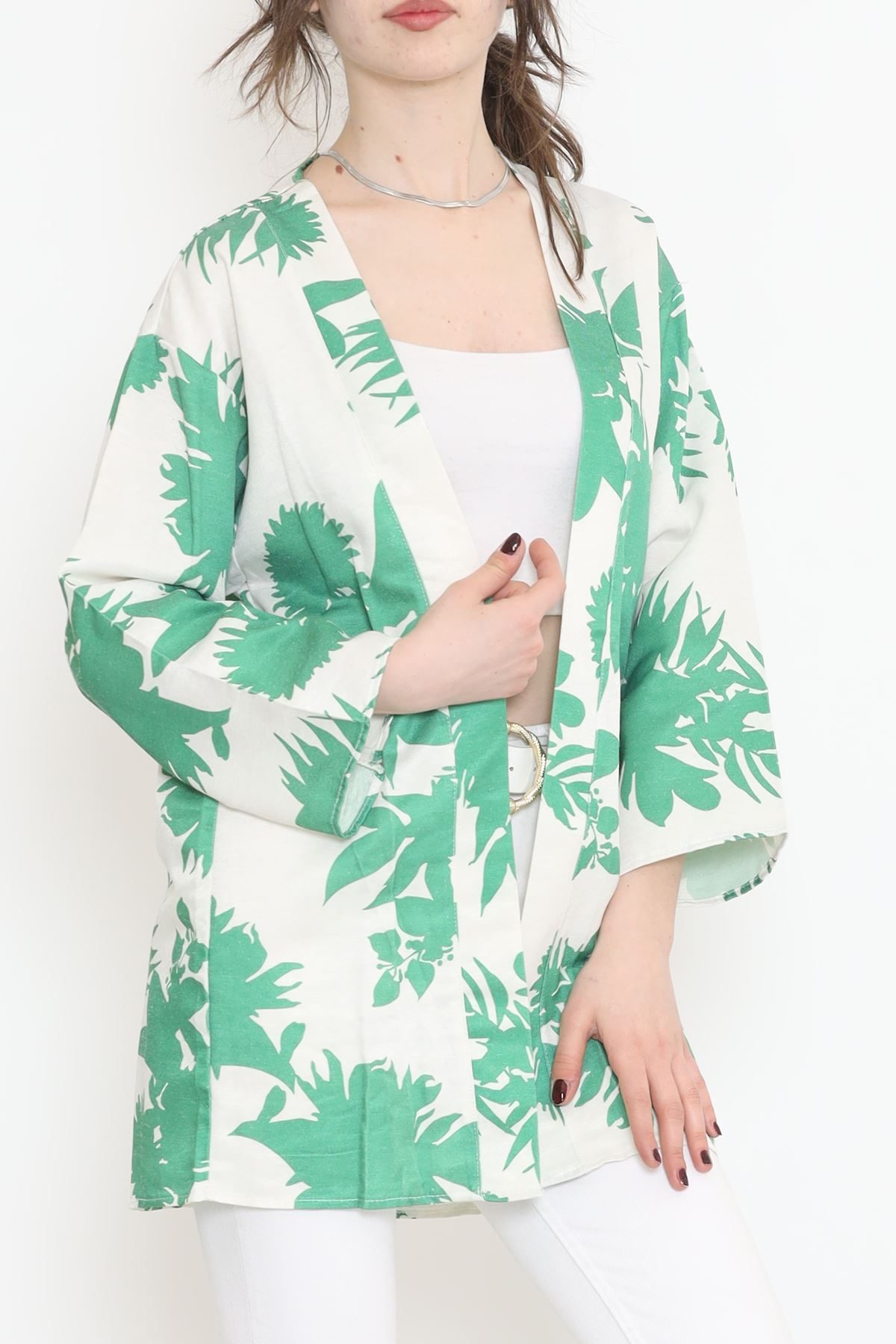 Patterned Kimono Green