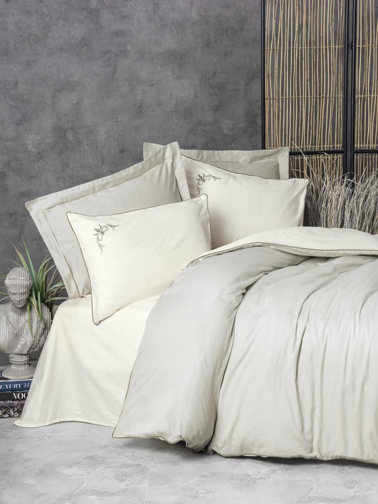 Double Elit Satin Duvet Cover Teresa Beige