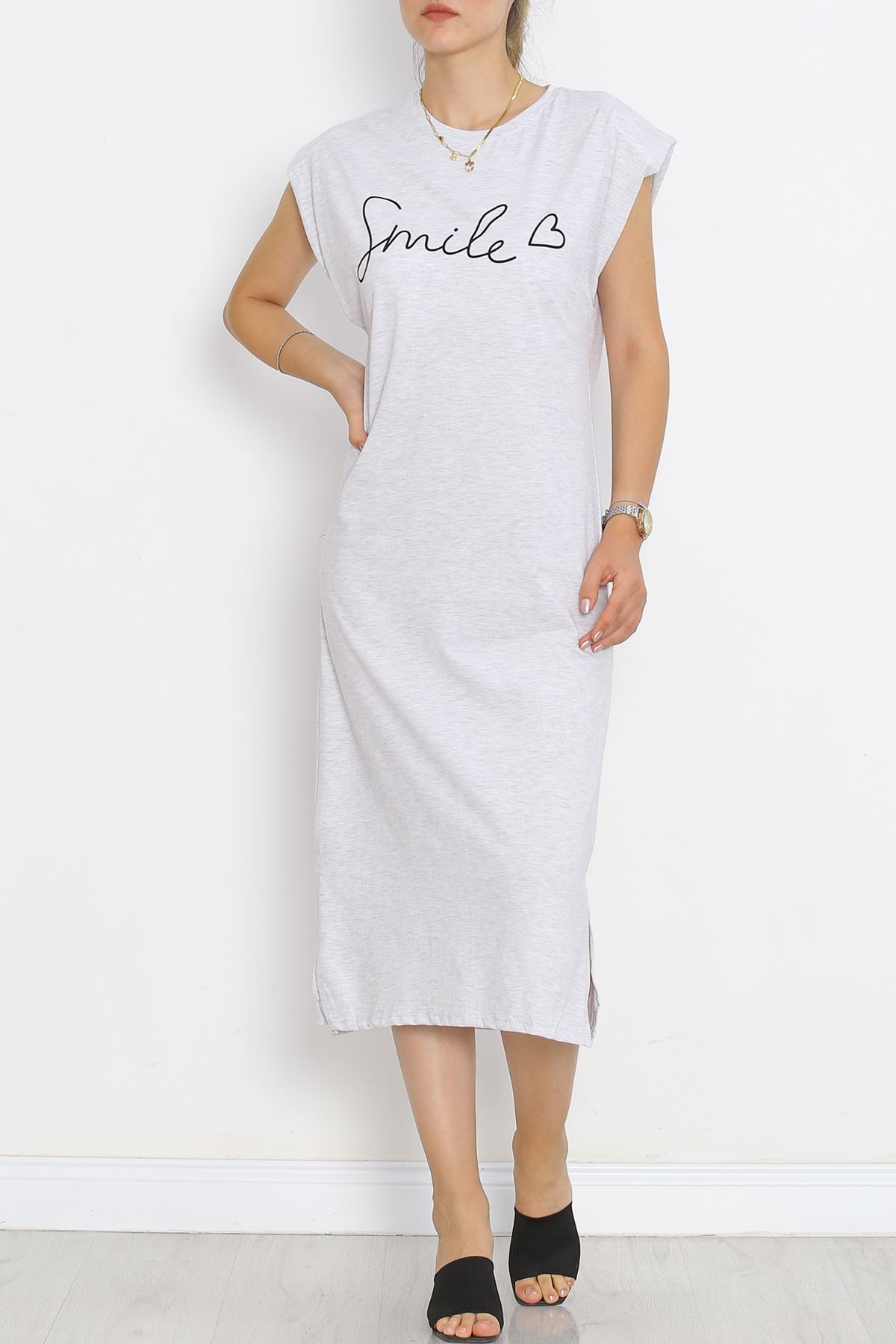 Wadded Single Jersey Dress Gray