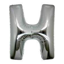 H Letter Foil Balloon Silver Color 40 inch