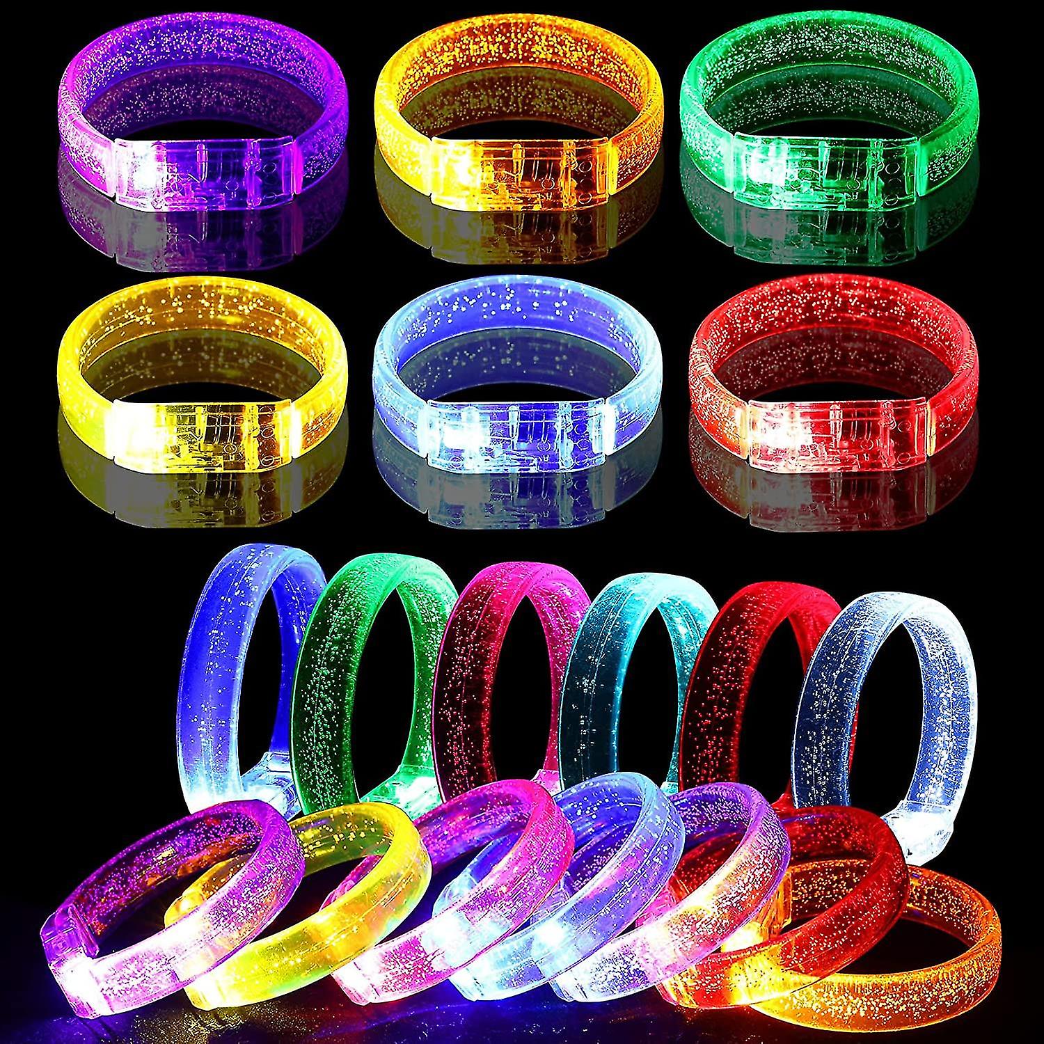 Colorful Thick Bracelet Luminous Bracelet With Led Light Battery Luminous Bracelet Mixed Color 1 Piece