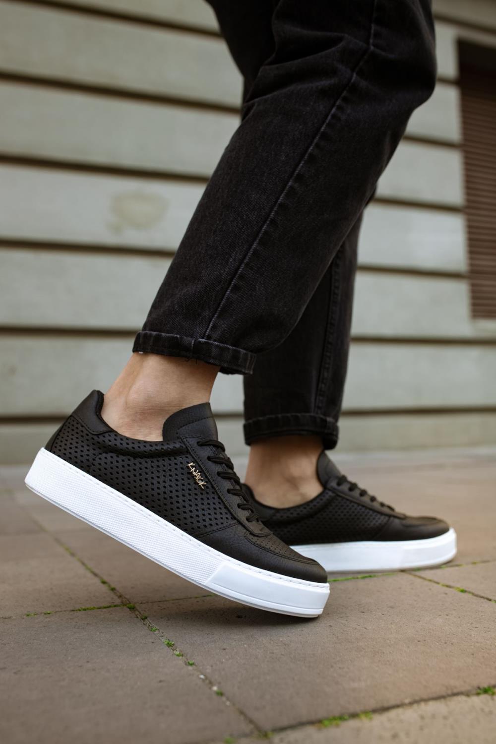 Casual Shoes Black (White Sole)