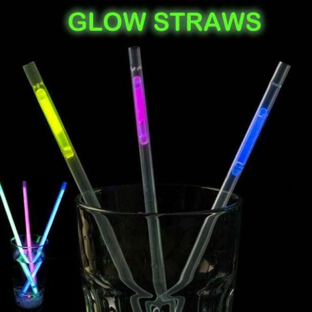 Glow-in-the-Dark Glow Phosphorescent Straw 3 Colors 3 Pcs