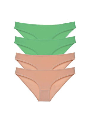 4pcs Super Eco Set Lycra Women Slip Panties Green Skin