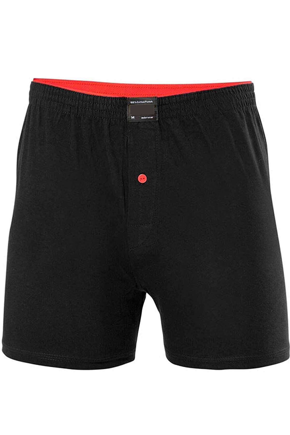 Men's Cotton Men's Combed Boxers Black with Button - 1146A