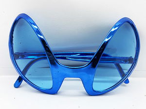 Retro Glasses - 80s 90s Party Glasses Blue Color 8x13 cm