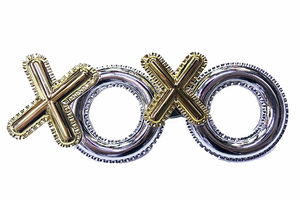 Silver Color Xoxo Printed Party Glasses 17x7 cm