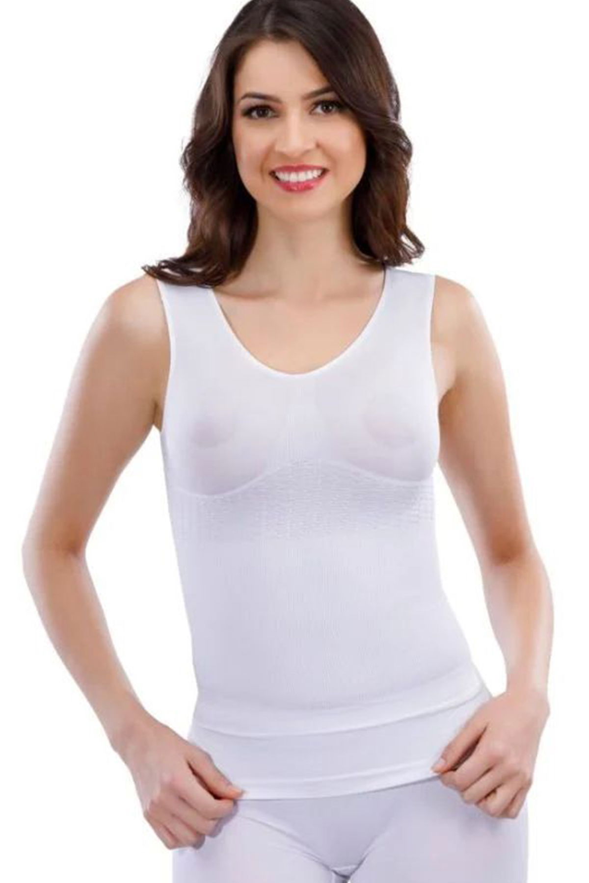 Jacquard Thick Straps Women's Tank Top 14005 -White