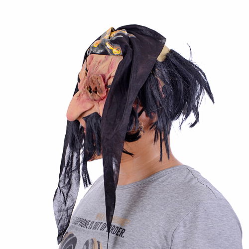 Bearded Pirate Mask with Latex Hair