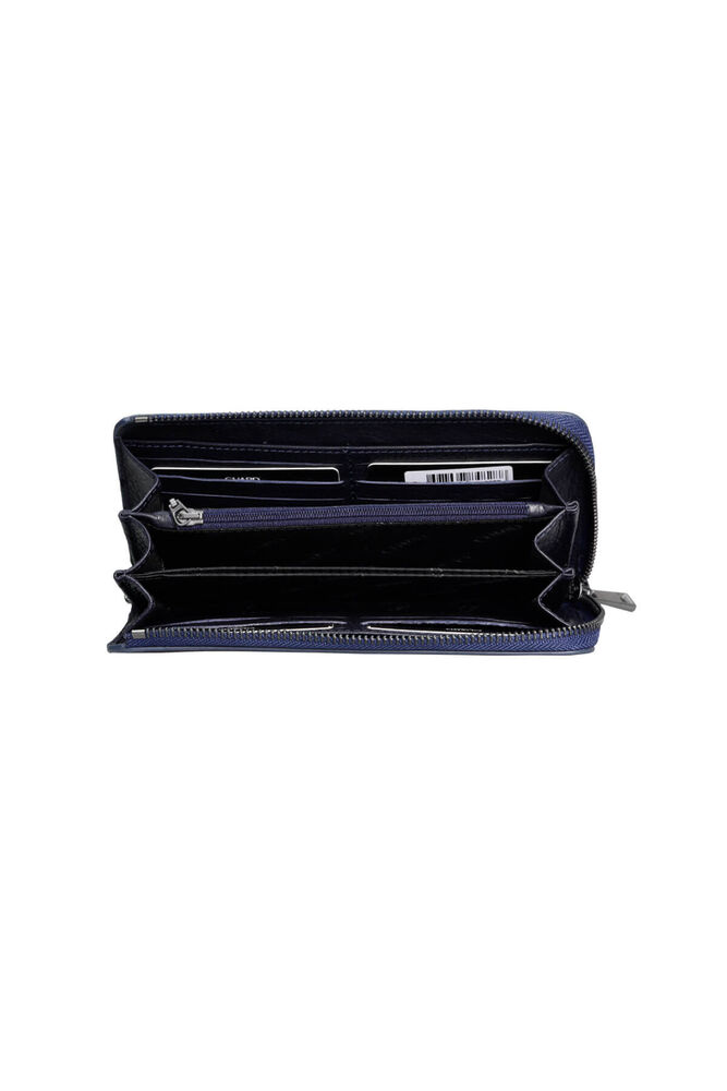 Navy Blue Multifunctional Genuine Leather Wallet and Handbag