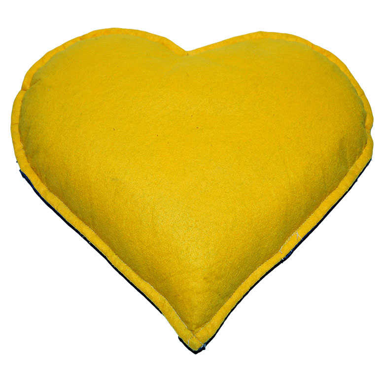 Heart Patterned Natural Rock Salt Pillow Yellow - Navy Blue 2-3 Kg