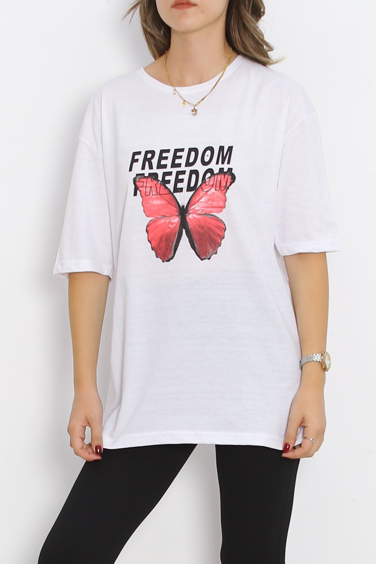 Front Back Printed T-Shirt White