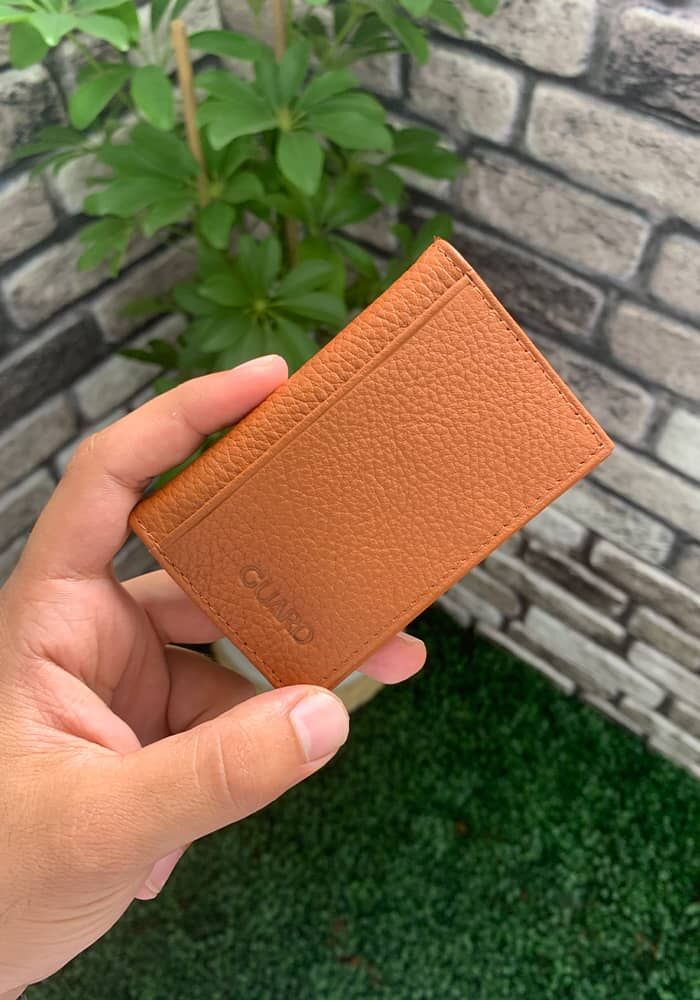 Hazelnut Leather Card Holder