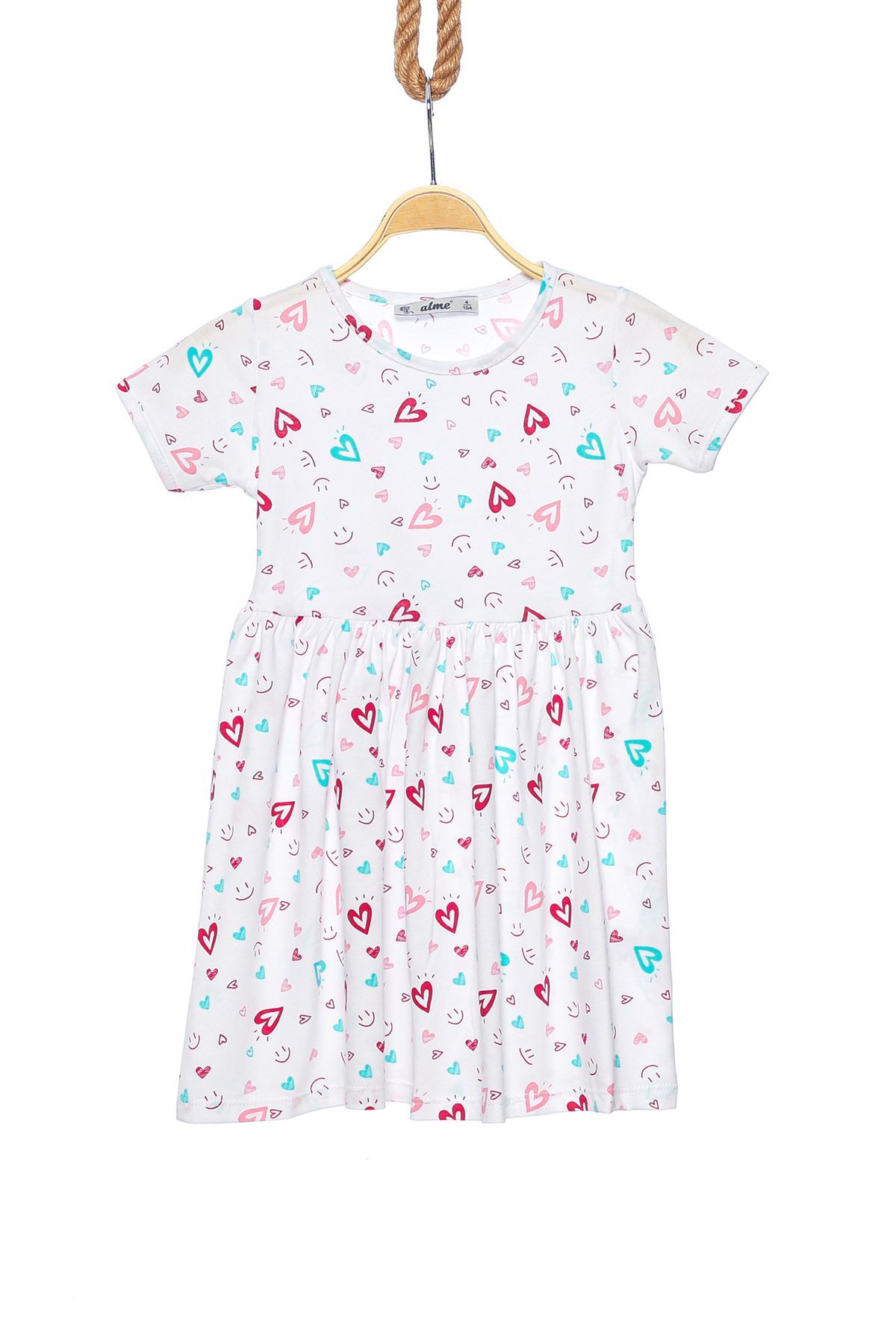 5-8 Years Printed Dress White