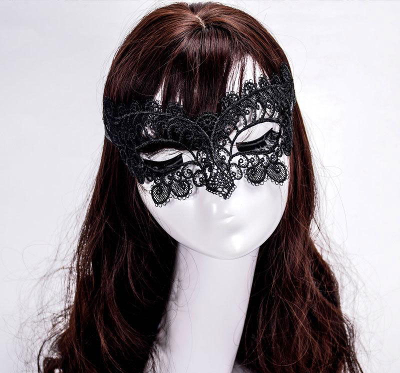 Black Color Lace Cut Lace Embroidered Prom Party Mask 10 No