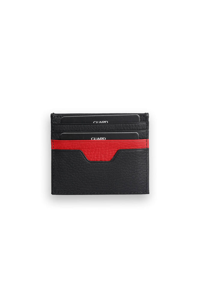 Black - Red Double Color Genuine Leather Card Holder