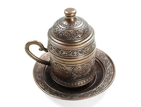 Ottoman Motif Coffee Cup - Copper