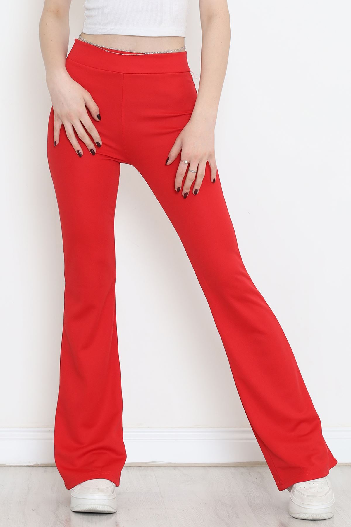 Flared Trousers Red