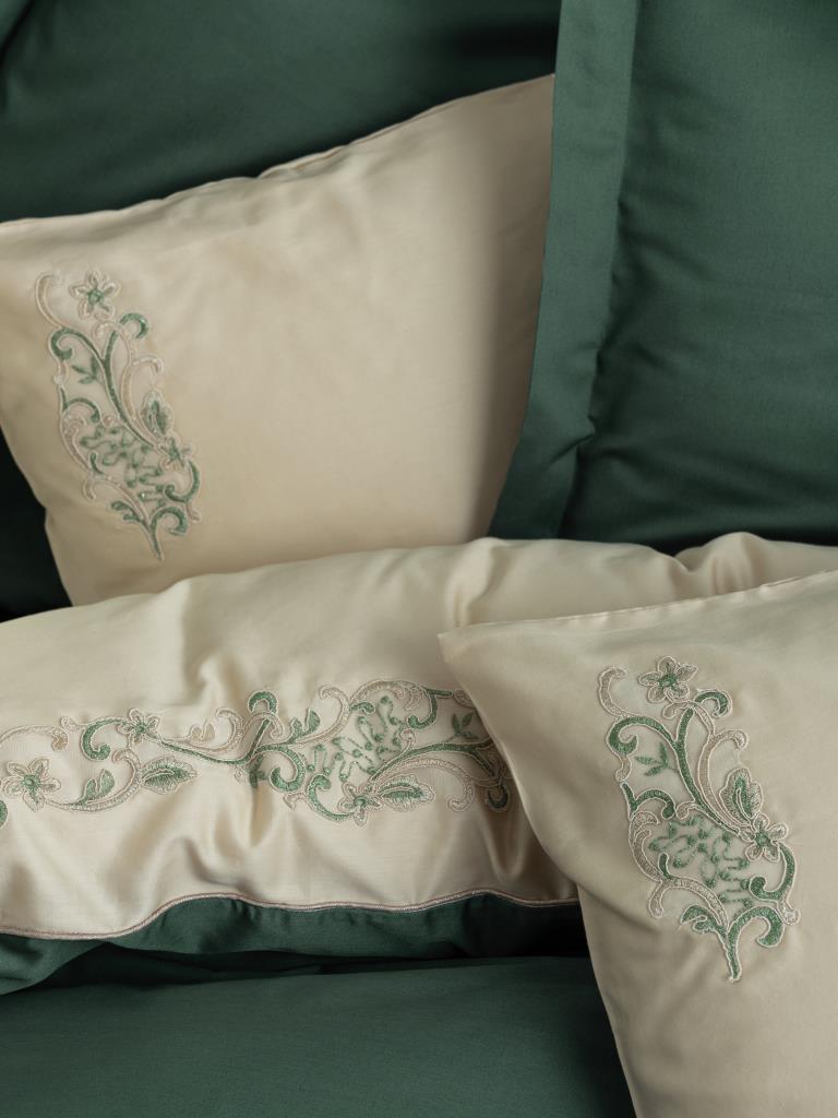 Embroidered Double Sateen Duvet Cover Set Andy Green