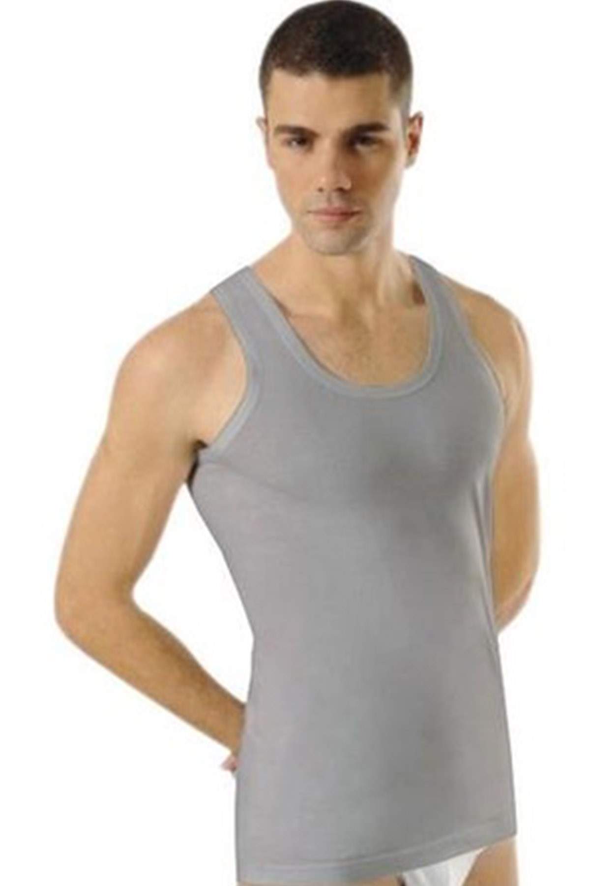 Men's Rib Undershirt Gray - 1104A