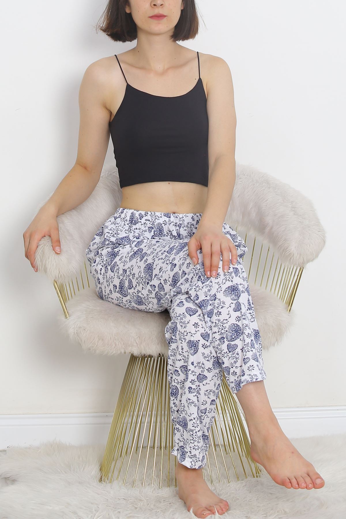 Pajama Bottoms Indigo White