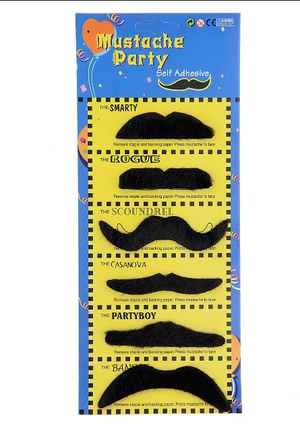 Carnival Costume Party Mustache 6 Models 6 Pieces