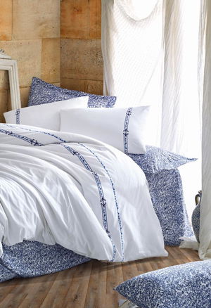 Seri Double Duvet Cover Set Delmor Navy Blue