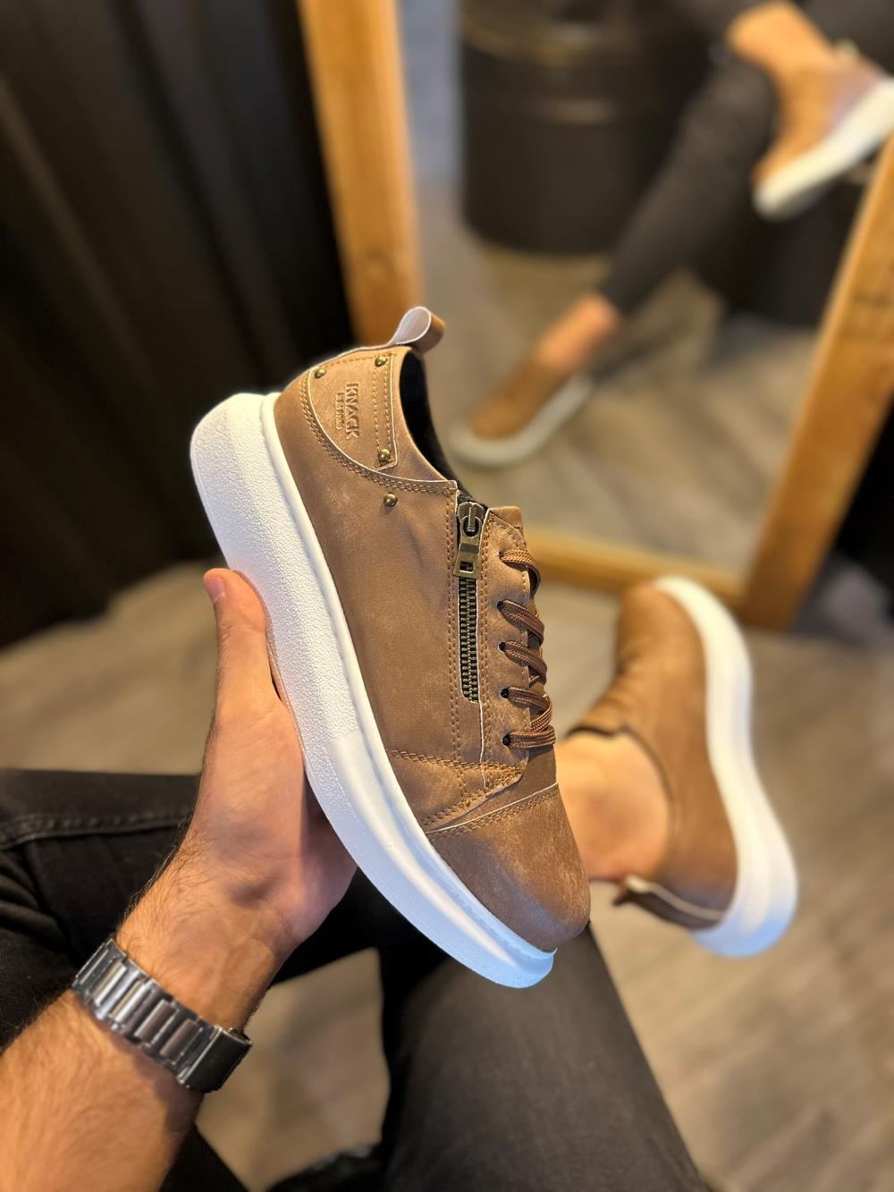 High Sole Casual Shoes Matte Tan