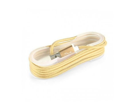 Android Braided Colorful Steel Charging Data Cable - Gold