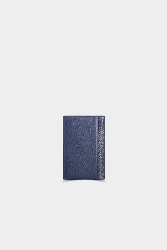 Navy Blue Leather Card Holder