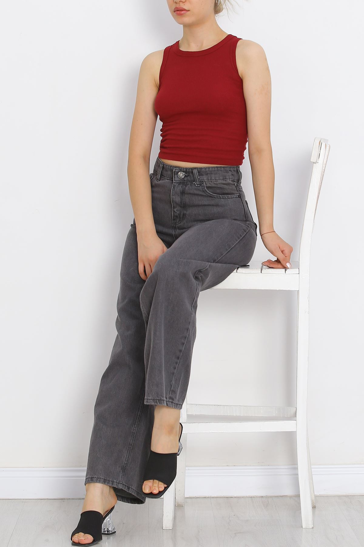 Palazzo Jeans Pants Açıkfüme3