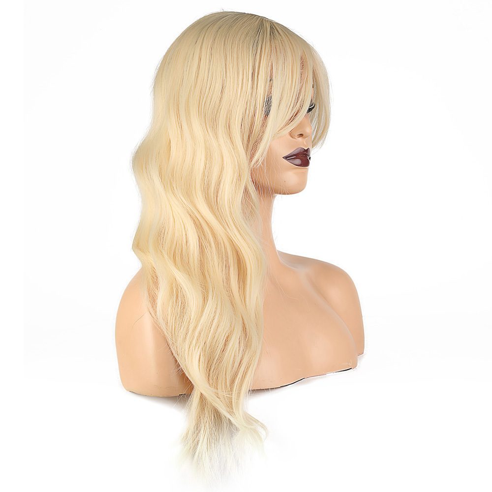 Kanekalon Fiber Synthetic Medium Wig with Wavy Special Bangs / Platinum