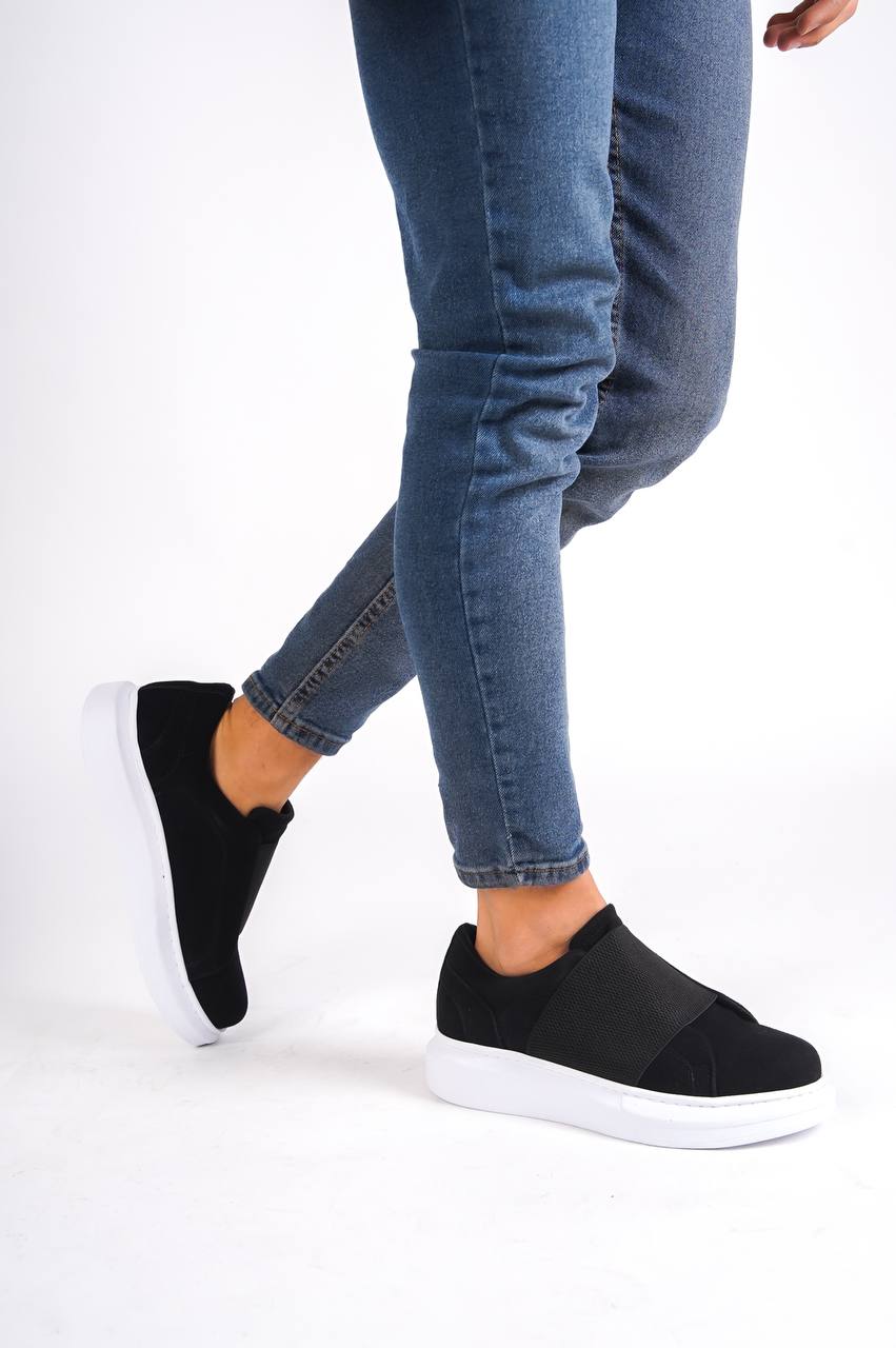 Black Suede Lace-up Casual Men's Shoes