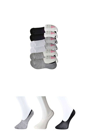 Black Gray and White Women's Babet Socks 6 pairs