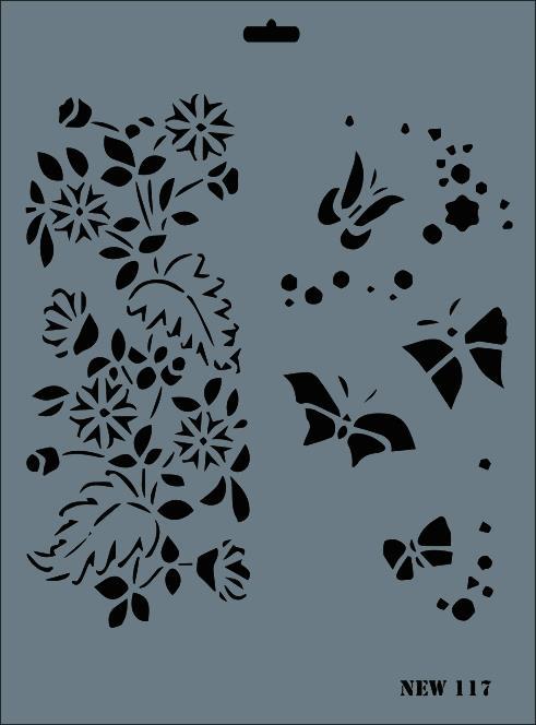 Rich New Seri N-117 Stencil 35x25 cm