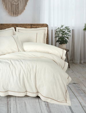 Double Duvet Cover Set Inborn Banded Coffee