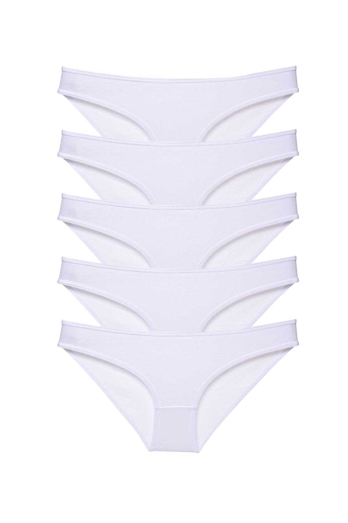 5pcs Super Eco Set Lycra Women Slip Panties White