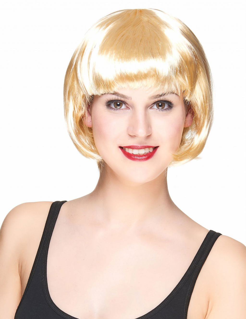 Platinum Gold Doreen Color Blunt Party Wig Short Plug In Wig